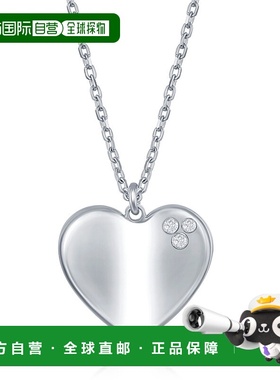 自营 simona纯银 0.024cttw 钻石高抛光心形项链 - 银白色 美国奥
