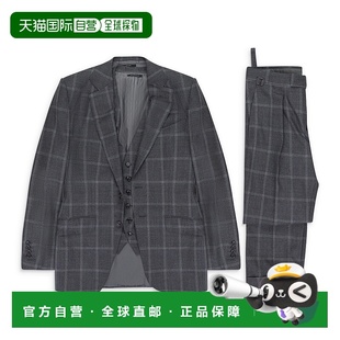 美国奥莱直发 灰色 自营tom ford灰色纯色三件套西装