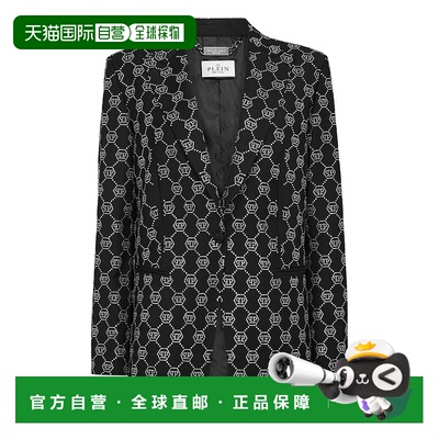 自营 philipp plein羊毛西装外套 Strass Monogram - 黑色 美国奥