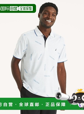 自营 Nautica 男式 Navtech 经典版 Polo 衫 - 亮白色 美国奥莱直