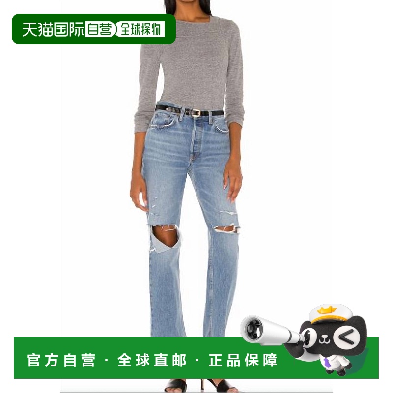 自营 monrow灰色不对称长袖上衣 - 灰色 美国奥莱直发