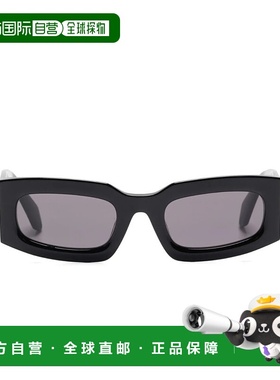 自营 off-white米白色Cary长方形太阳镜-黑色-深灰色 美国奥莱直