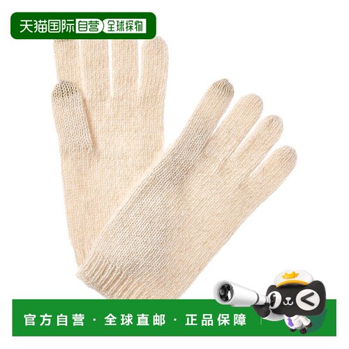 自营sofiacashmere Marl Texting Cashmere Glove - beige 美国奥