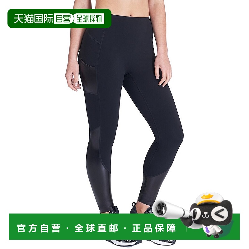 自营SPANX SPANX每一个。穿黑色光泽口袋紧身裤 美国奥莱直发