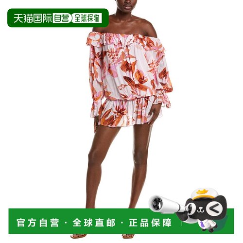 自营rococo sand洛可可风格粉色印花迷你连衣裙 美国奥莱直发