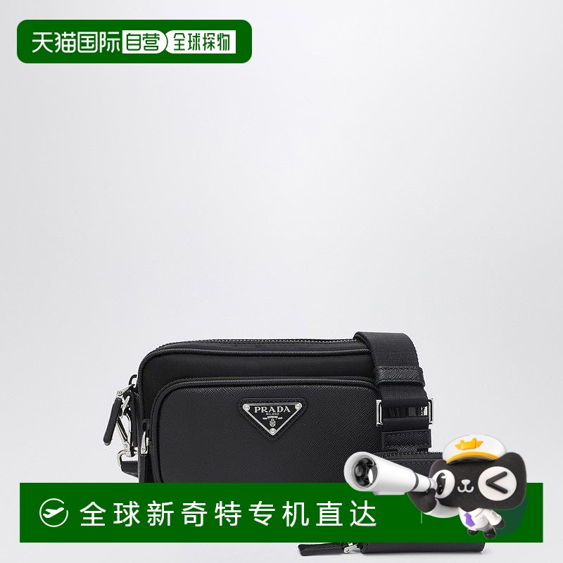 1h可退 香港直邮潮奢 Prada 普拉达 男士 黑色小牛皮肩包(RE-NYLO