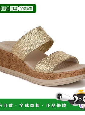 自营Bzees Resort I4178F1900 Sandals WoGold Slip On Wedge Hee