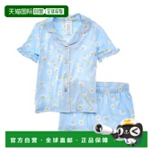 Rene 粉红色 Rofe Happy 自营 套装 2pc Days褶边睡衣短款 美国奥