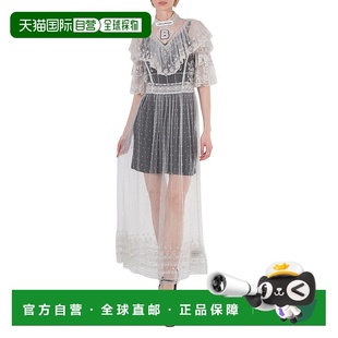 Burberry女士浅卵石灰长蕾丝连衣裙 品牌尺码 美国尺码 自营