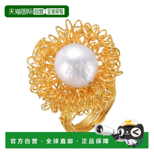 自营geneviveSterling Silver 14k Gold Plated with 14mm Genuin