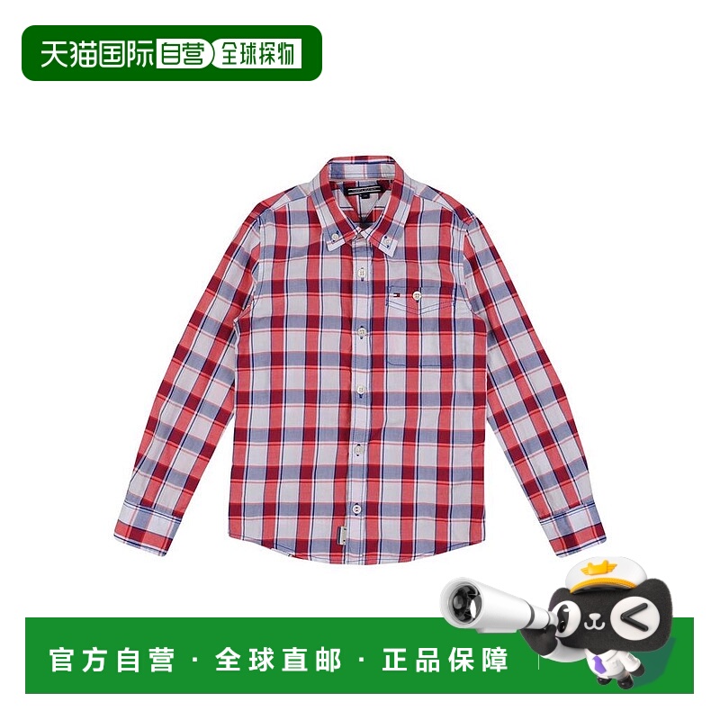 1h可退 【美国直邮】TOMMY HILFIGER 格子图案长袖衬衫 男装 100