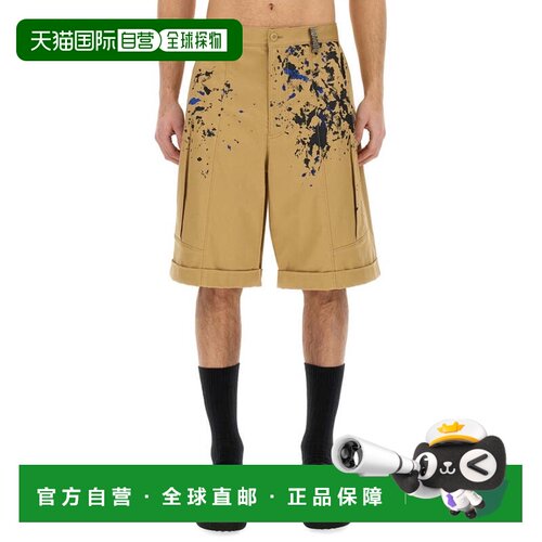自营moschinoBermuda Cargo Shorts With Unique Splatter Print