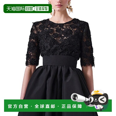 自营Carolina Herrera Crewneck Top - black 美国奥莱直发上衣