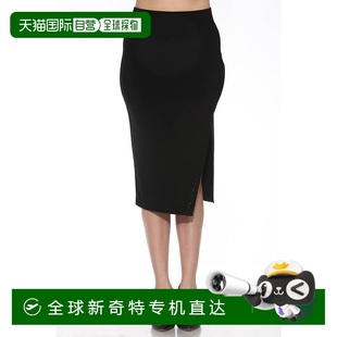 自营 美国奥莱直发 joseph ribkoff黑色带珠侧缝Midi铅笔裙