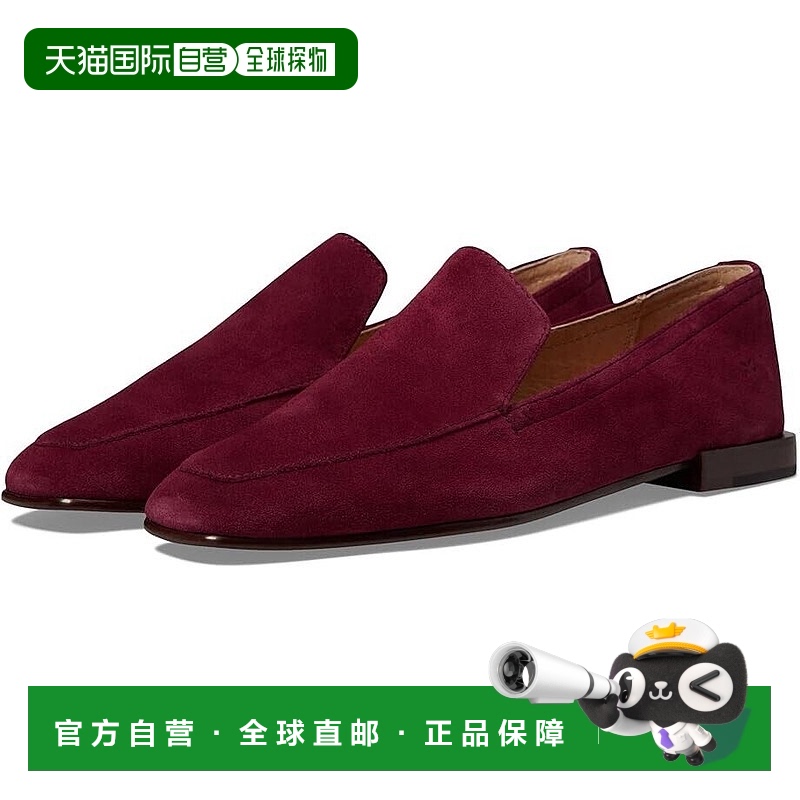 自营 Frye Claire威尼斯人FR40543女士8.5码葡萄酒皮革滑套鞋KHD1