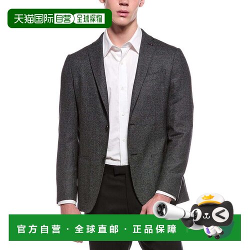 自营Corneliani CC系列Hopsack西装外套-灰色 美国奥莱直发