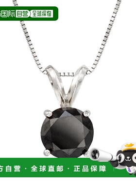 Ross-Simons 14 克拉白金黑钻单石项链 - 16 英寸 【美国奥莱】直