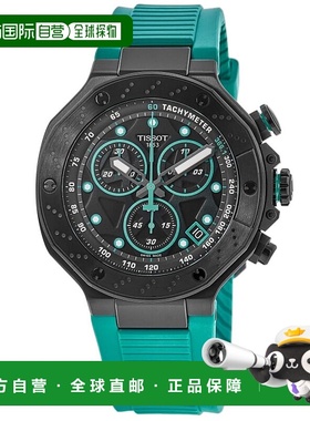 自营Tissot T-Race Chronograph Black Dial Green Rubber Strap