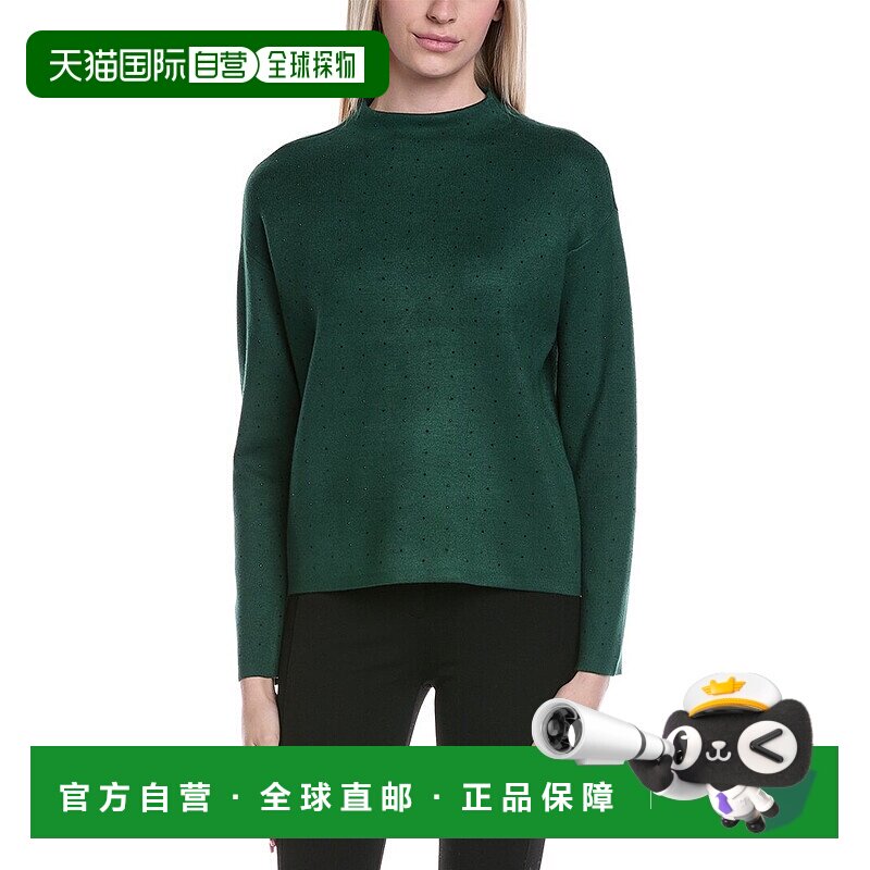 自营Jones New York Funnel Neck Sweater - green 美国奥莱直发