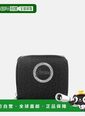 自营guessLumina Logo Small Zip-Around Wallet - coal 美国奥莱