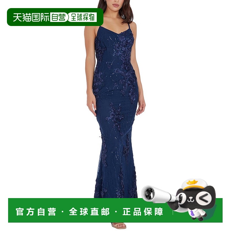 自营Dress The Population Giovanna Mermaid Gown - navy 美国奥