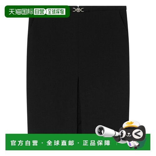 自营versaceStraight Silk and Nylon Midi Skirt - black 美国奥