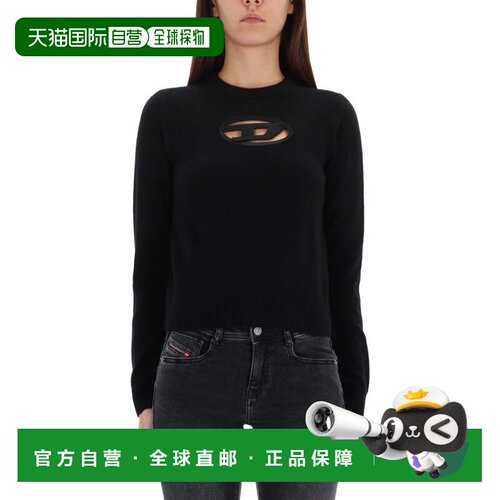 自营dieselM-Areesa Slim Cut-Out Sweater - black 美国奥莱直发