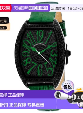 自营Christian Van Sant Women's Elegant Black Tonneau 41mm -