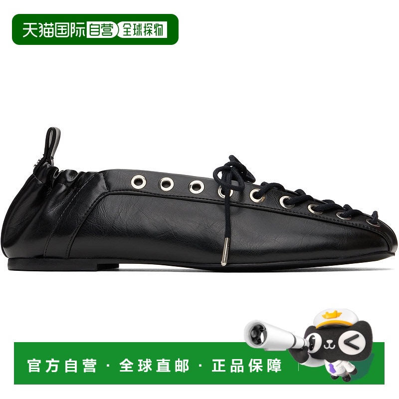 1h可退 香港直邮潮奢 GANNI 甘尼 女士 黑色 Oleatex Lace-Up 芭