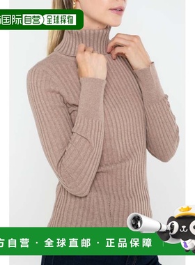 自营in2Cotton Cashmere Blend Long Sleeve Rib Turtleneck Pull