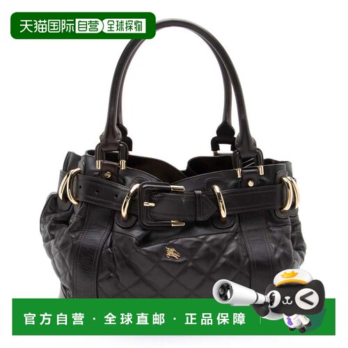 自营Burberry Quilted Leather Beaton Satchel - brown 美国奥莱