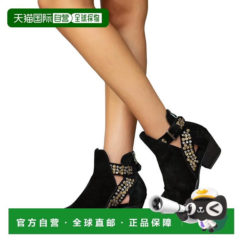 自营 antelopeM33 Meli 黑色绒面革踝靴 - 黑色 美国奥莱直发女靴