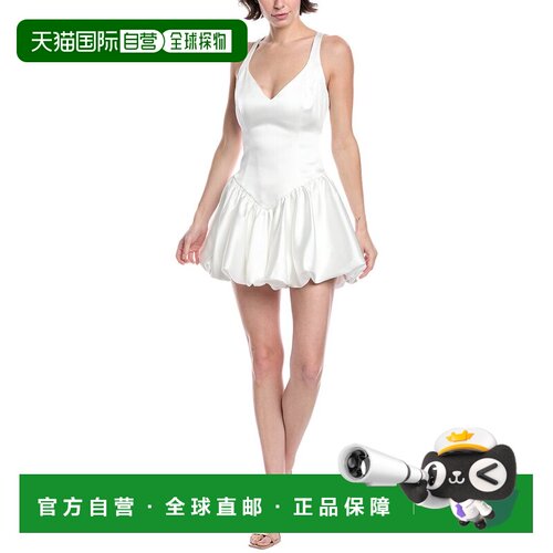 自营 bardot芭铎Oria泡泡迷你连衣裙-白色 美国奥莱直发性感吊带