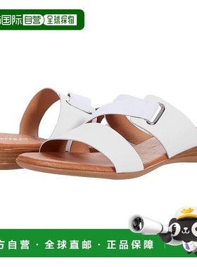 自营 Andre Assous Alima女式白色皮革滑盖凉鞋JOBB280-白色 美国