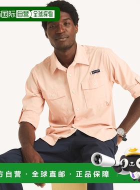 自营 Nautica男士Nautica Otf纽扣式上衣50+衬衫-Nautica红色锚T