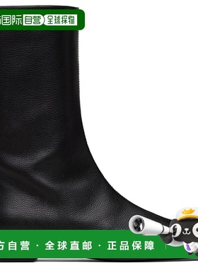 1h可退 香港直邮潮奢 toteme 女士 黑色 Grained Leather 踝靴 25