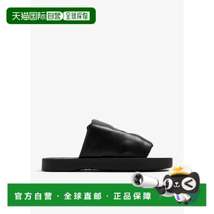 拖鞋 自营Burberry 美国奥莱直发女鞋 黑色 厚底 Ekd磨砂皮革滑板
