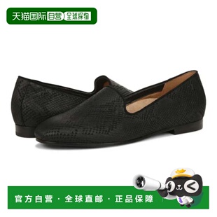 自营Vionic Willa II Flat Black Snake Leather Slip On Loafers