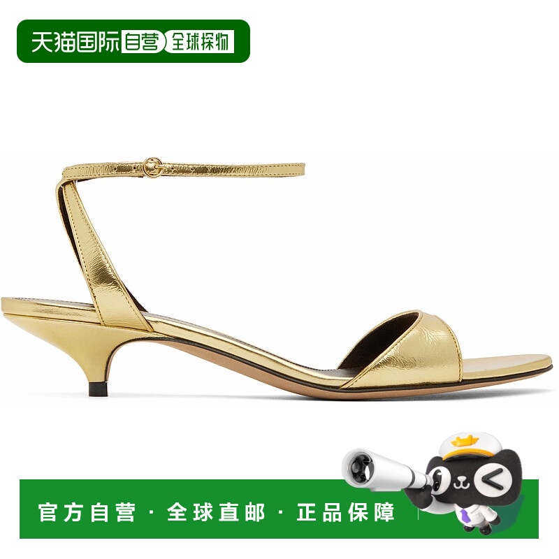 1h可退 香港直邮潮奢 The Row 女士 金色 Vika Ankle Strap Kitte