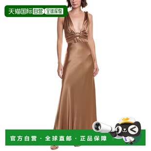 自营issue New York Pleated Bow Bodice Gown - multi 美国奥莱