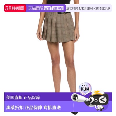 自营English Factory Pointed Mini Skirt - brown 美国奥莱直发