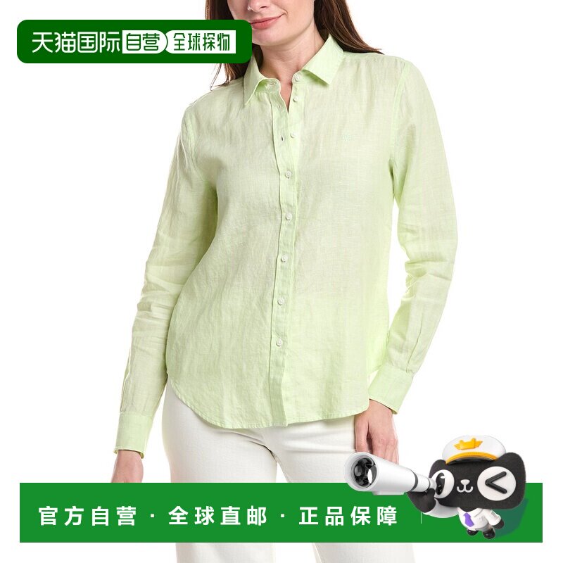 自营Brooks Brothers Cross Dye亚麻经典衬衫-绿色 美国奥莱直发
