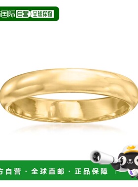 自营 Ross-Simons 4 毫米 18kt 黄金圆顶戒指 - 黄色 美国奥莱直