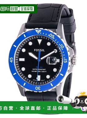 自营Fossil Men's Classic Black Dial Watch - black 美国奥莱直