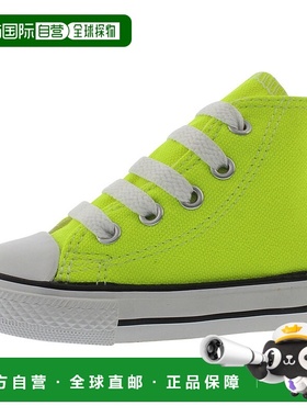 美国直邮Converse匡威儿童运动鞋亮绿色系绳高帮平底简约透气日常