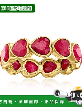 自营Ross-Simons Ruby Heart Ring in 18kt Gold Over Sterling -