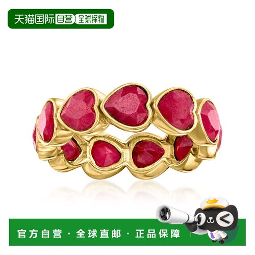 自营Ross-Simons Ruby Heart Ring in 18kt Gold Over Sterling -
