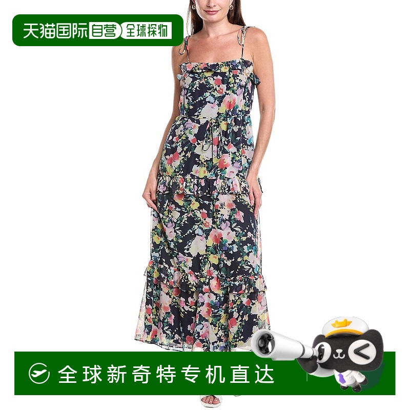 自营 Julia Jordan雪纺迷笛连衣裙-蓝色 【美国奥莱】直发