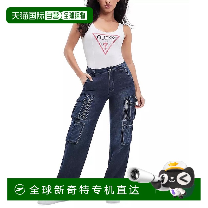 【美国直邮】GUESS 女士 Kori 高腰工装牛仔裤 时尚百搭 舒适耐磨