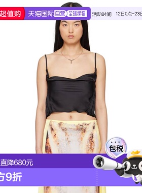 1h可退 香港直邮潮奢 Y PROJECT 女士 黑色钩眼扣吊带背心 102TO0
